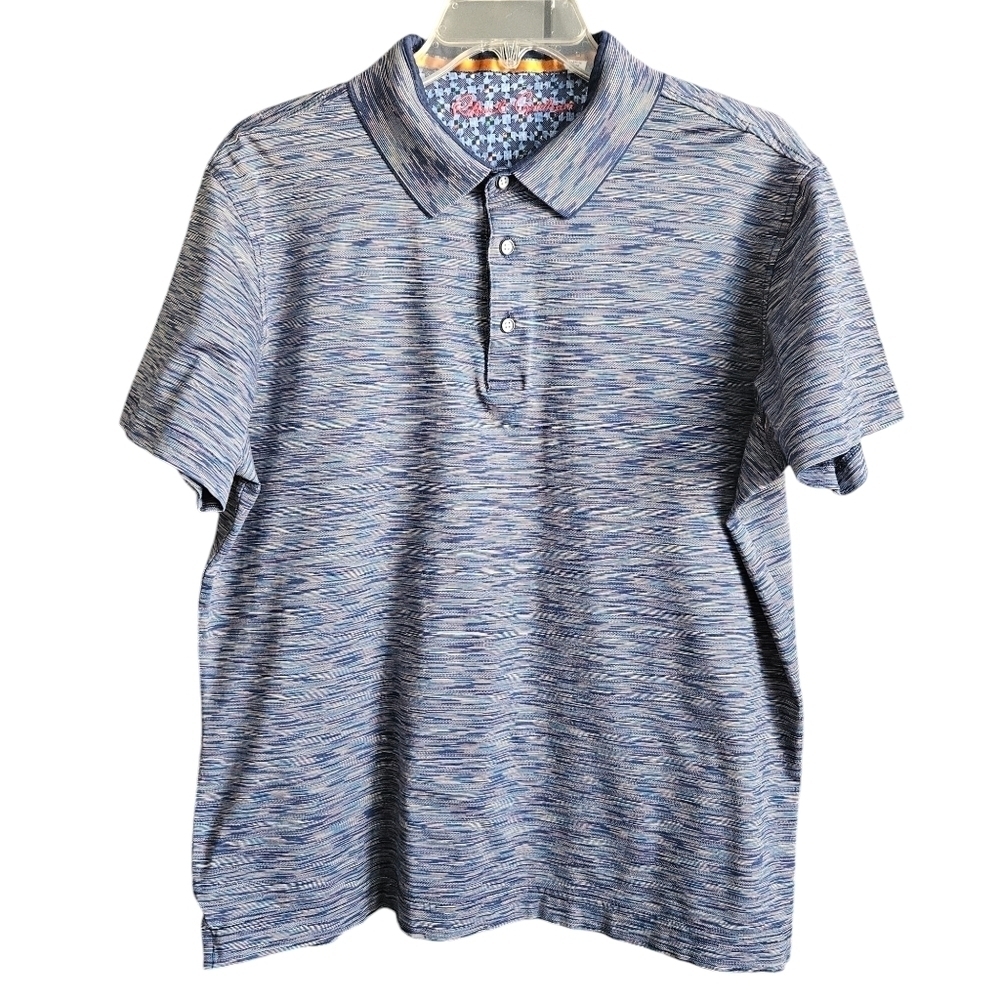 Men's Heathered Blue Short Sleeve Polo Shirt